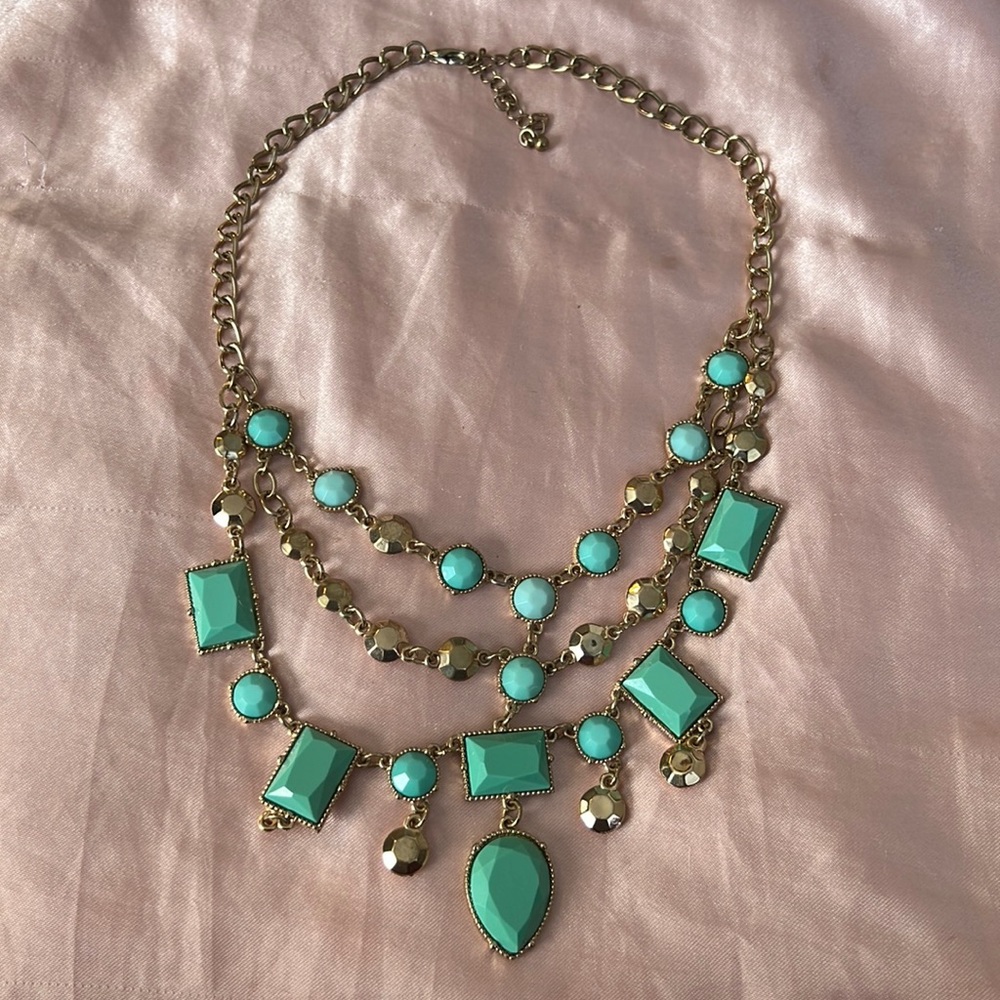 Turquoise and gold necklace